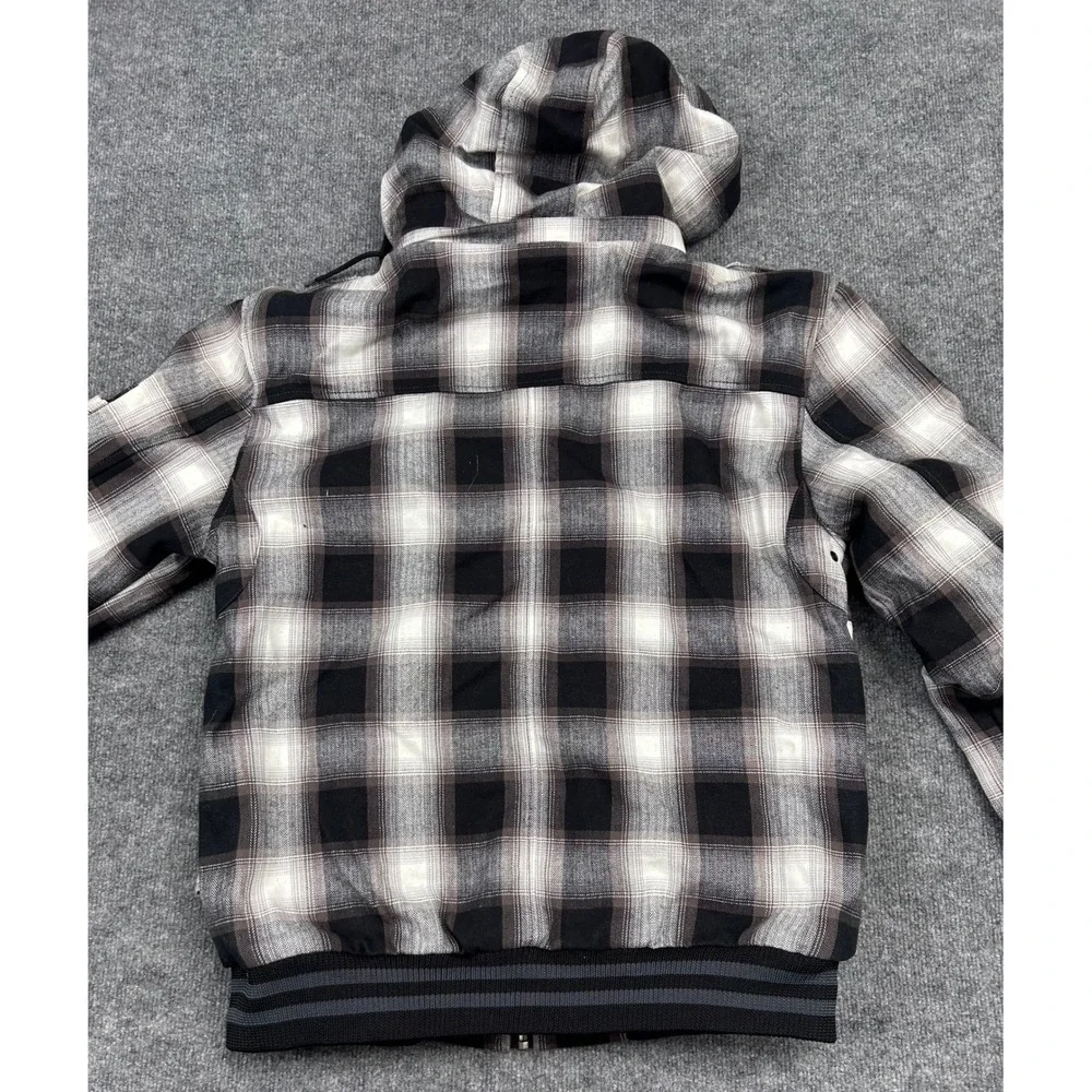 Ninety Six North Vintage Plaid Hooded Bomber Jacket 2XL‎ Full Zip Outerwear